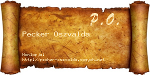Pecker Oszvalda névjegykártya
